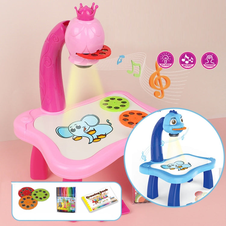 Set di giocattoli da tavolo da disegno multifunzionale per proiezione di bambini intelligenti, Blue, Pink