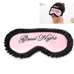 Comoda copertura per gli occhi con maschera per dormire da viaggio personalizzata in raso di seta imitazione