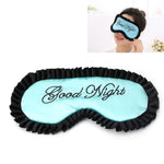 Comoda copertura per gli occhi con maschera per dormire da viaggio personalizzata in raso di seta imitazione