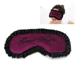 Comoda copertura per gli occhi con maschera per dormire da viaggio personalizzata in raso di seta imitazione