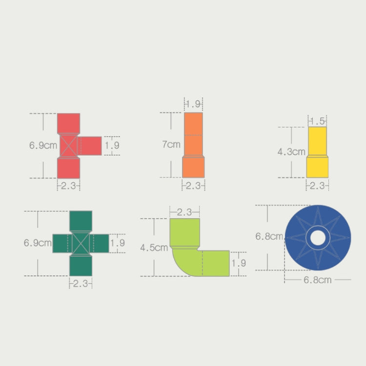 Giocattolo educativo 72 pezzi in tubo di plastica ABS
