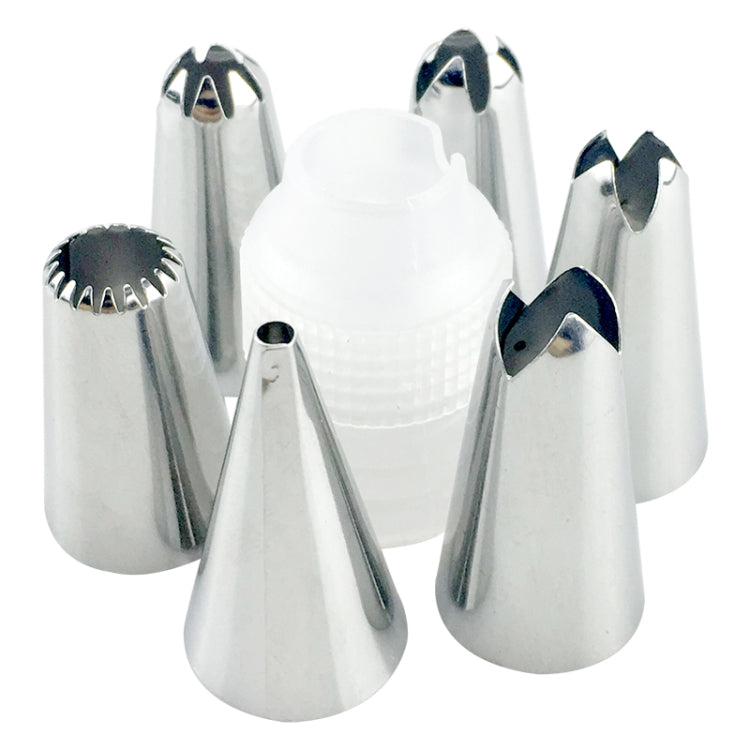 8 pezzi/set 6 ugelli in acciaio inox Set di strumenti per decorare torte fai da te in silicone con sac à poche in crema EVA, 8 PCS/Set Cake Decorating Tools