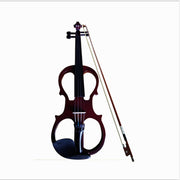 YS030 Violino elettronico manuale in legno 4/4 per principianti, con borsa, Wine Red, White, Black