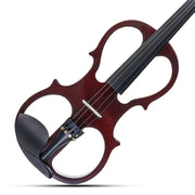 YS030 Violino elettronico manuale in legno 4/4 per principianti, con borsa, Wine Red, White, Black
