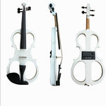 YS030 Violino elettronico manuale in legno 4/4 per principianti, con borsa, Wine Red, White, Black