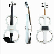 YS030 Violino elettronico manuale in legno 4/4 per principianti, con borsa, Wine Red, White, Black