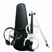 YS030 Violino elettronico manuale in legno 4/4 per principianti, con borsa, Wine Red, White, Black