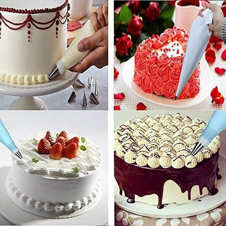 2 set di strumenti per decorare torte riutilizzabili in silicone per pasticceria con 16 punte per ugelli