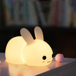 Luce notturna a LED per conigli in silicone Ricarica USB Dual-Tone Light Pat Light