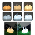 Luce notturna a LED per conigli in silicone Ricarica USB Dual-Tone Light Pat Light