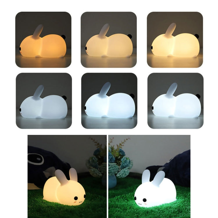 Luce notturna a LED per conigli in silicone Ricarica USB Dual-Tone Light Pat Light
