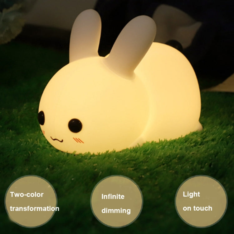 Luce notturna a LED per conigli in silicone Ricarica USB Dual-Tone Light Pat Light