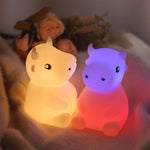 JX-YD-08 Silicone Vitello Cow Night Light LED Colorful Dimming Pat Sleeping Bedside Lamp, JX-YD-08 Calf Cow