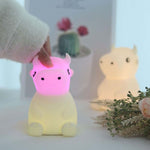 JX-YD-08 Silicone Vitello Cow Night Light LED Colorful Dimming Pat Sleeping Bedside Lamp, JX-YD-08 Calf Cow