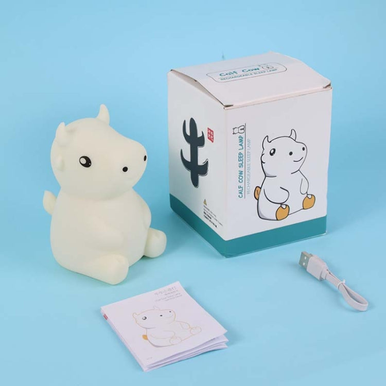 JX-YD-08 Silicone Vitello Cow Night Light LED Colorful Dimming Pat Sleeping Bedside Lamp, JX-YD-08 Calf Cow