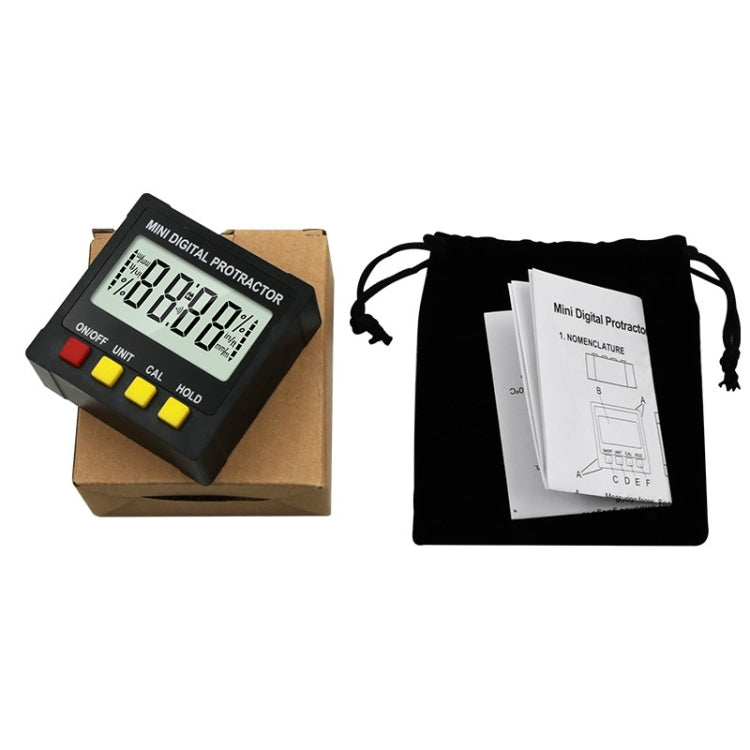 Inclinometro con display digitale elettronico Goniometro di livello inclinato Righello angolare magnetico a quattro lati, Magnetic Angle Ruler