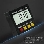 Inclinometro con display digitale elettronico Goniometro di livello inclinato Righello angolare magnetico a quattro lati, Magnetic Angle Ruler