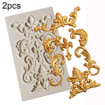 Stampo in silicone per bordo da 2 pezzi, stampo per fondente, strumenti per decorare torte, stampo per cioccolato, Border Silicone Mold