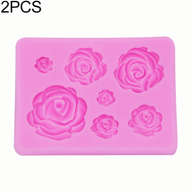 2 pezzi fai da te sapone fatto a mano cioccolato fondente stampo da forno stampo in silicone 3D fiore rosa decorazione torta, Flower Shape(Pink), Flower Shape(Gray)