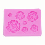 2 pezzi fai da te sapone fatto a mano cioccolato fondente stampo da forno stampo in silicone 3D fiore rosa decorazione torta, Flower Shape(Pink), Flower Shape(Gray)
