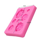 2 pezzi fai da te sapone fatto a mano cioccolato fondente stampo da forno stampo in silicone 3D fiore rosa decorazione torta, Flower Shape(Pink), Flower Shape(Gray)