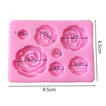 2 pezzi fai da te sapone fatto a mano cioccolato fondente stampo da forno stampo in silicone 3D fiore rosa decorazione torta, Flower Shape(Pink), Flower Shape(Gray)