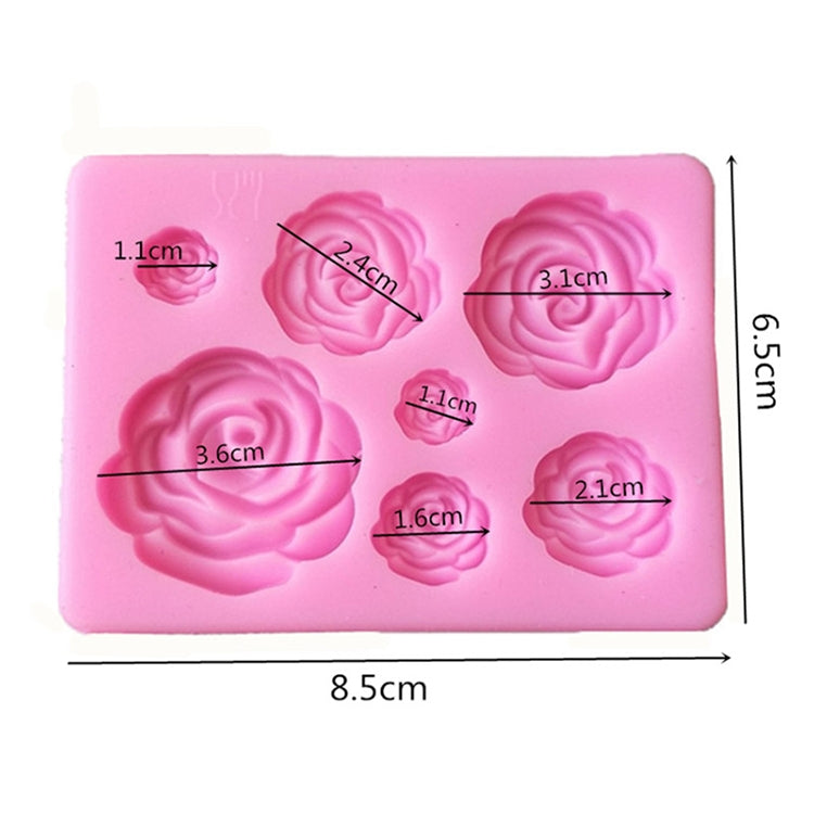 2 pezzi fai da te sapone fatto a mano cioccolato fondente stampo da forno stampo in silicone 3D fiore rosa decorazione torta, Flower Shape(Pink), Flower Shape(Gray)