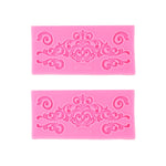 Stampo in silicone per torta fondente da 2 pezzi. Cornice con bordo in rilievo cavo. Stampo per cornice per foto retrò