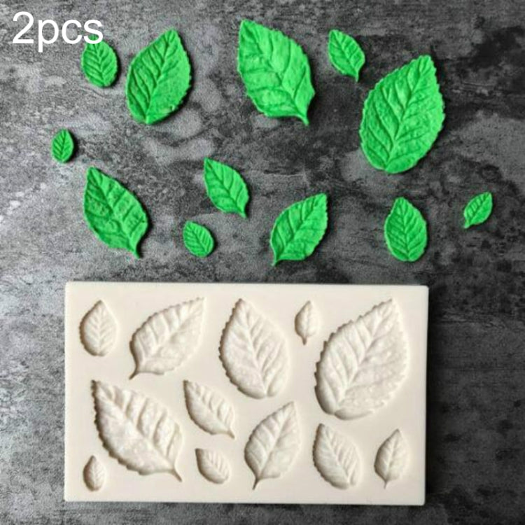 Set 2 stampi in silicone per fondente a forma di foglia