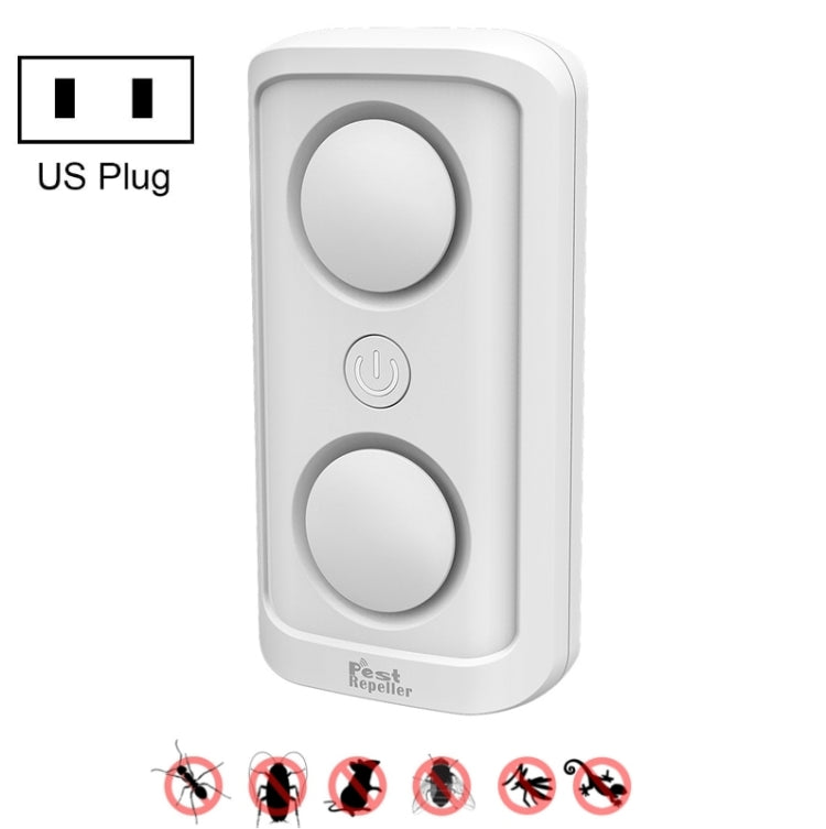 BG302 Repellente per insetti ad ultrasuoni repellente per zanzare con conversione di frequenza intelligente a doppio altoparlante, US Plug 110V, EU Plug 220V, UK Plug 220V, JP Plug 110V