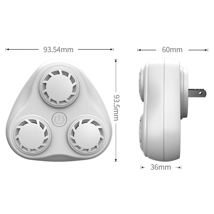 BG310 Repellente per topi/repellente per insetti/repellente per zanzare a conversione automatica di frequenza a 3 corni, US Plug 110V, EU Plug 220V, AU Plug 220V, UK Plug 220V, JP Plug 110V