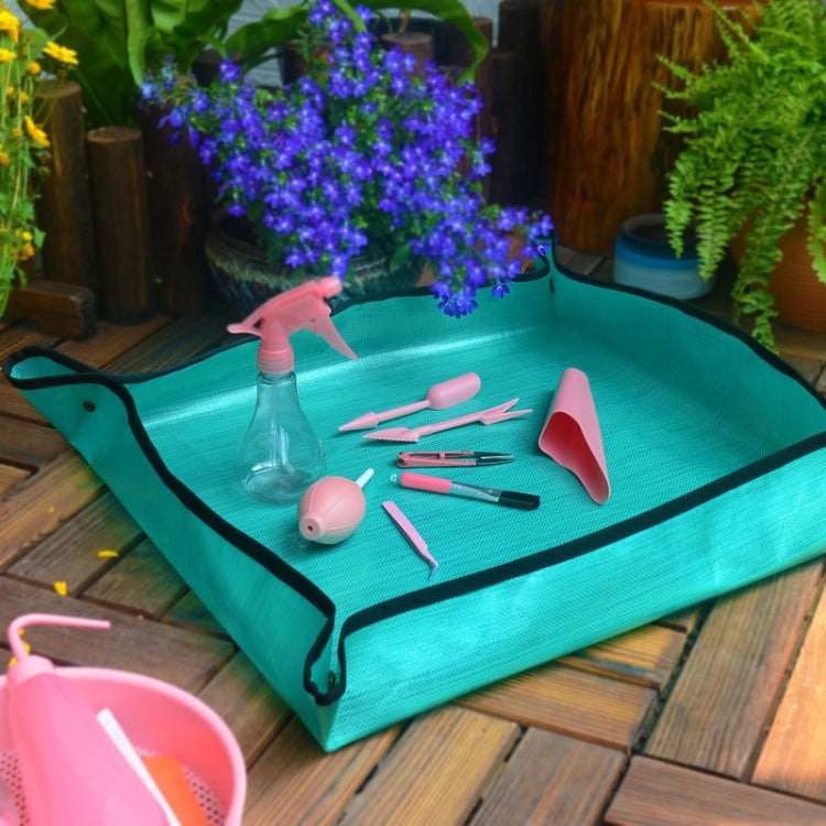 2 PCS 68x68 cm PE Giardinaggio domestico Piantare Operazione Zerbino Pianta verde Vaso per il cambio Miscelazione del terreno Stuoia per fiori impermeabile, 68x68cm