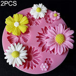 2 stampi in silicone per fiori 3D, per fondente, per torte, caramelle, cioccolato, ghiaccio, pasticceria, 3D Flower Shape
