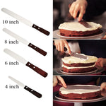 Set spatole da torta 3 pezzi con manico in legno