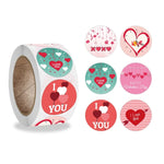 5 etichette adesive rotonde per decorazione regalo a forma di cuore di San Valentino, 5 pezzi, Valentines Day Heart Sticker