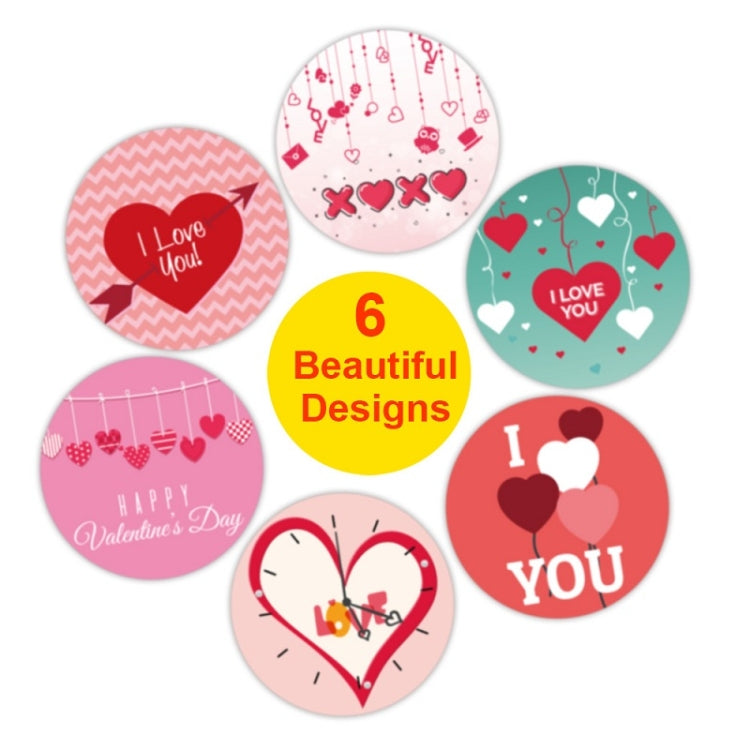 5 etichette adesive rotonde per decorazione regalo a forma di cuore di San Valentino, 5 pezzi, Valentines Day Heart Sticker
