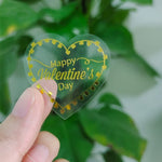 Adesivo decorativo trasparente a forma di cuore con stampa a caldo da 2 pezzi. Adesivo decorativo regalo di ringraziamento, Thank You Gift Sticker