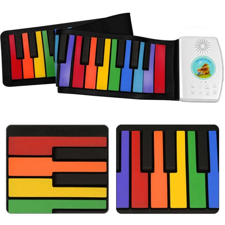HUA008-49 Pianoforte pieghevole a 49 tasti arrotolato a mano Pianoforte a colori per bambini, 49-Key