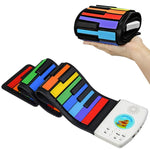 HUA008-49 Pianoforte pieghevole a 49 tasti arrotolato a mano Pianoforte a colori per bambini, 49-Key