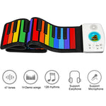HUA008-49 Pianoforte pieghevole a 49 tasti arrotolato a mano Pianoforte a colori per bambini, 49-Key