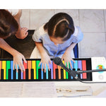 HUA008-49 Pianoforte pieghevole a 49 tasti arrotolato a mano Pianoforte a colori per bambini, 49-Key