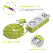 Multipresa 1/2 Spina UE 4 Porte USB 1200W 250V Cavo da 1,5 m Presa multipla portatile a muro, EU Plug Outlets