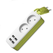 Multipresa 1/2 Spina UE 4 Porte USB 1200W 250V Cavo da 1,5 m Presa multipla portatile a muro, EU Plug Outlets