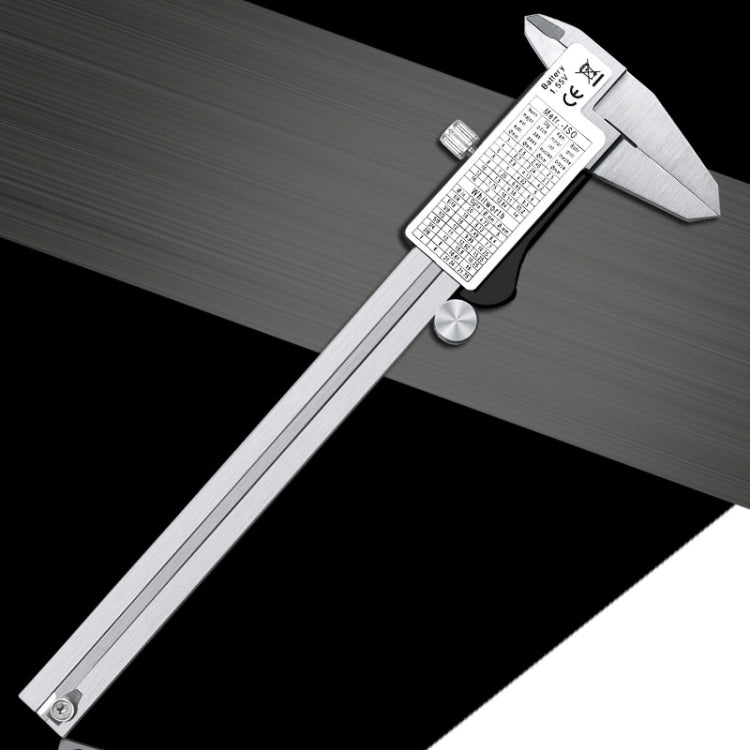 Calibro a corsoio elettronico ad alta precisione con display digitale, corpo in plastica, 0-150 mm, 2 Units of mm/inch, 3 Units of mm/in/f