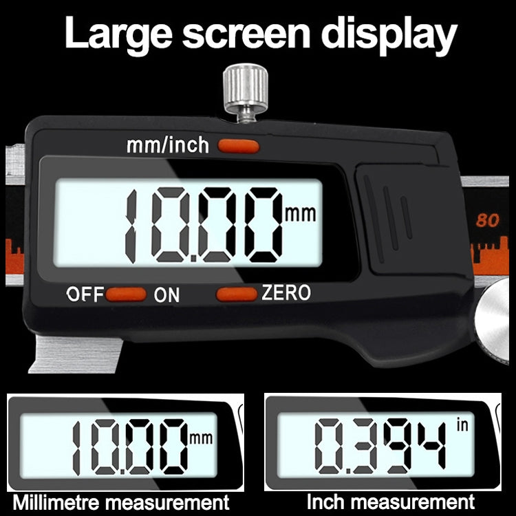 Calibro a corsoio elettronico ad alta precisione con display digitale, corpo in plastica, 0-150 mm, 2 Units of mm/inch, 3 Units of mm/in/f