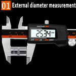 Calibro a corsoio elettronico ad alta precisione con display digitale, corpo in plastica, 0-150 mm, 2 Units of mm/inch, 3 Units of mm/in/f
