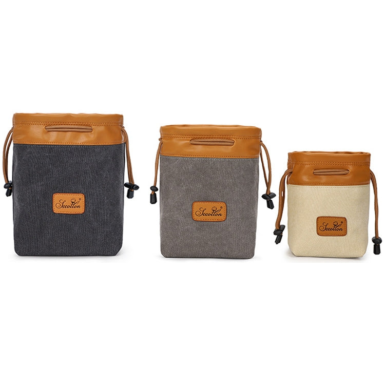 S.C.COTTON Fodera Borsa Protezione digitale impermeabile Borsa per obiettivi SLR portatile Borsa per micro fotocamera singola Borsa fotografica, Beige L, Carbon Black L, Gray L, Beige M, Carbon Black M, Gray M, Beige S, Carbon Black S, Gray S