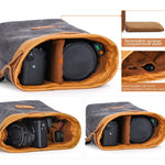 S.C.COTTON Fodera Borsa Protezione digitale impermeabile Borsa per obiettivi SLR portatile Borsa per micro fotocamera singola Borsa fotografica, Beige L, Carbon Black L, Gray L, Beige M, Carbon Black M, Gray M, Beige S, Carbon Black S, Gray S