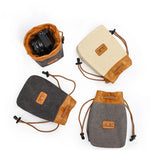 S.C.COTTON Fodera Borsa Protezione digitale impermeabile Borsa per obiettivi SLR portatile Borsa per micro fotocamera singola Borsa fotografica, Beige L, Carbon Black L, Gray L, Beige M, Carbon Black M, Gray M, Beige S, Carbon Black S, Gray S