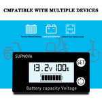 SUPNOVA Voltmetro Indicatore Capacità Batteria DC 8-100V